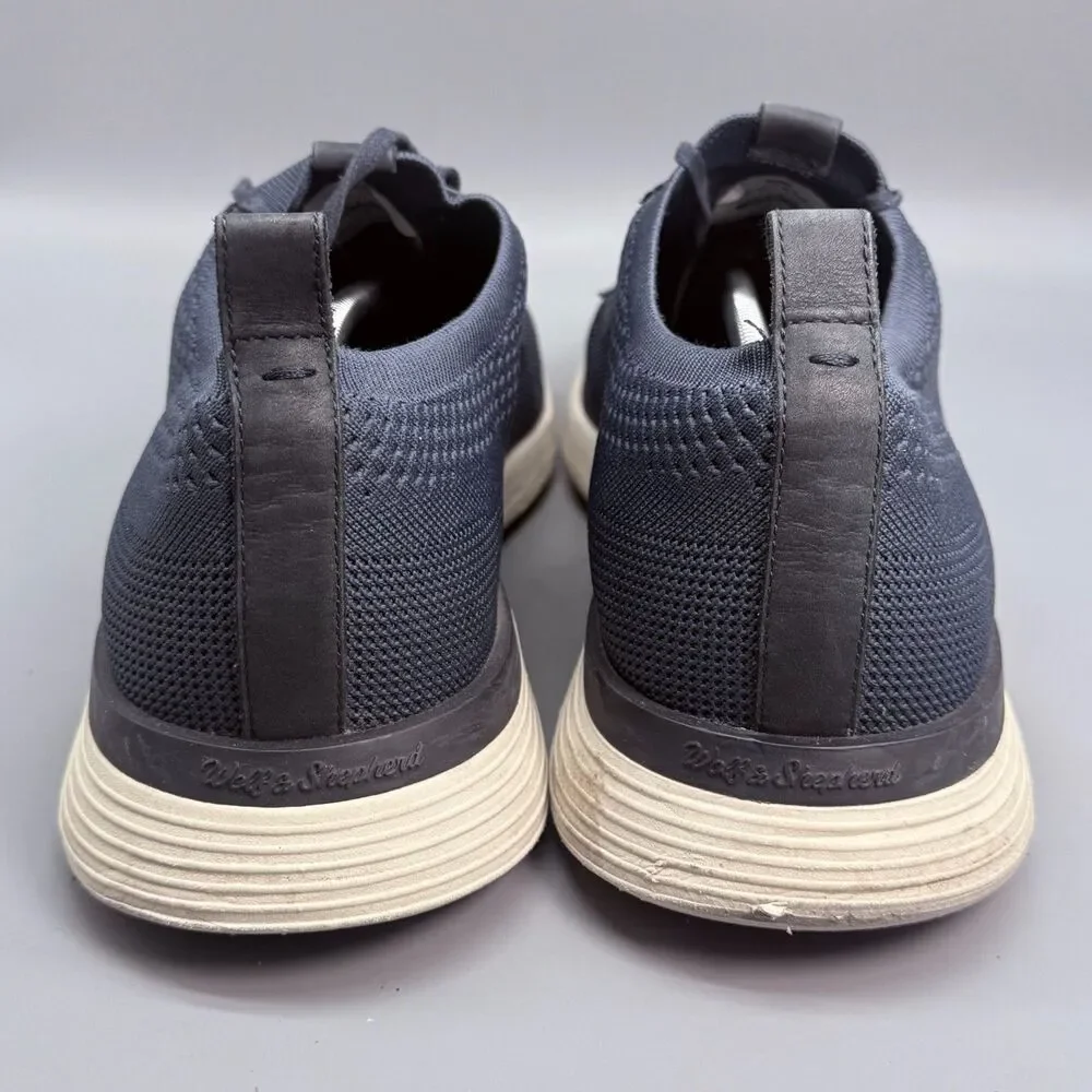 Wolf & Shepherd Swift Knit Mens 14 Navy White Mesh Low Top Derby Sneakers Shoes